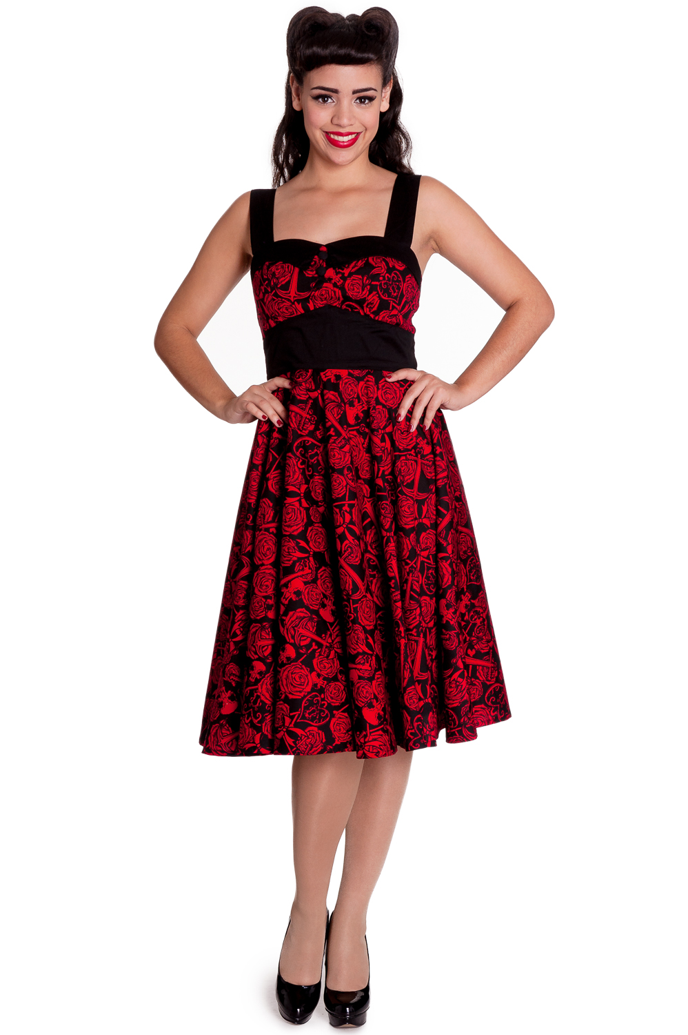 RKP4 Hell Bunny Acadia 50's Rockabilly Swing Dress Vintage Anchor Skull ...